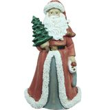 Escultura Papai Noel Vermelho Resina Decorativo Meia Árvore