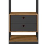 Guarda Roupa Modulado Closet Titan 2 Gavetas Preto Velluto/freijó - Pr Móveis Preto Velluto/ Freijó