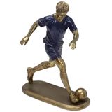 Escultura Decoração Jogador De Futebol Estatueta Resina 24cm