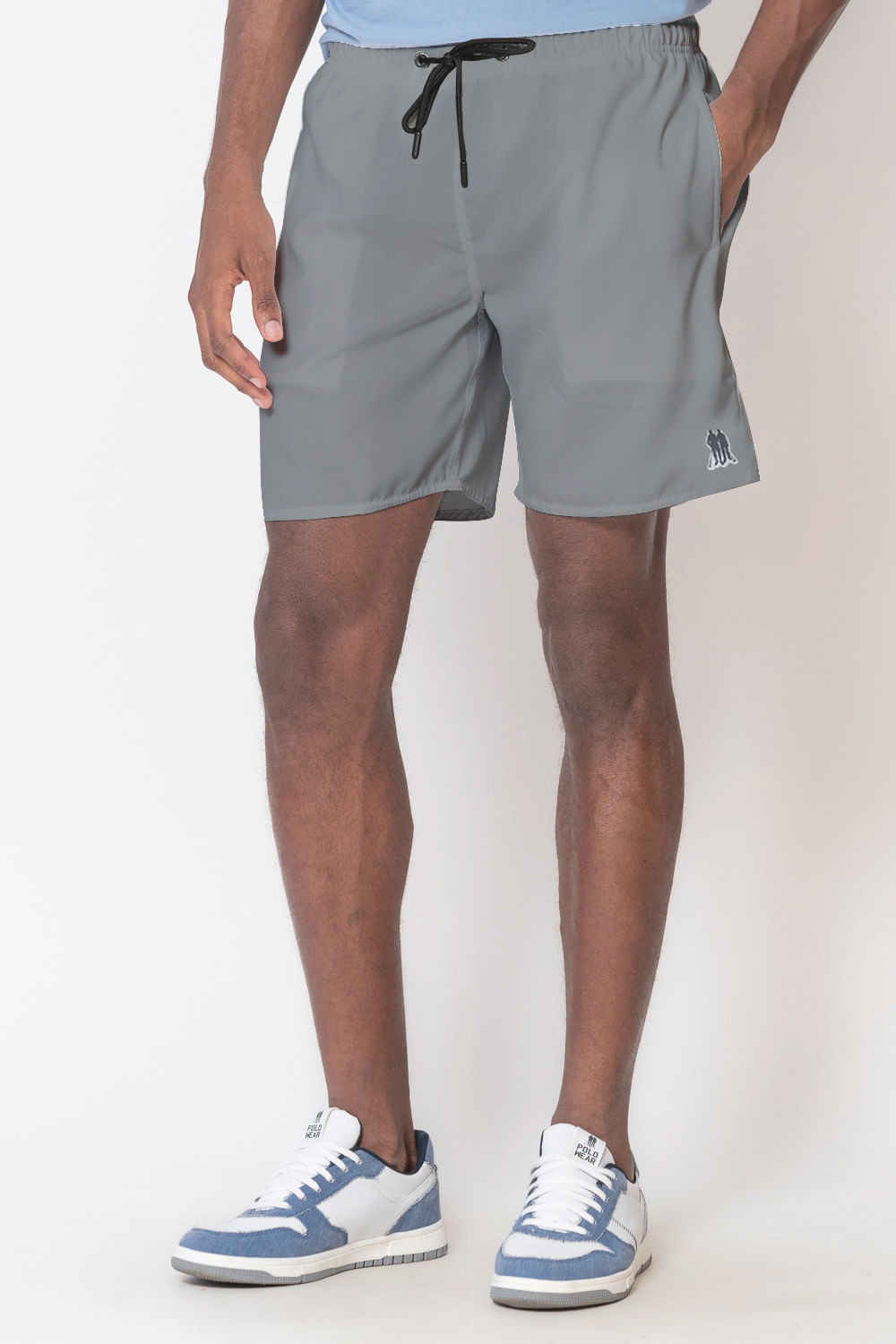 Short Vôlei Masculino Básico Liso Polo Wear Cinza Médio