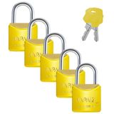Cadeado Pequeno 20mm Haste Curta Latão Amarelo Chave 05un