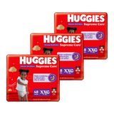 Fralda Descartável Huggies Hiper Roupinha Supreme Care Tamanho Xxg - 3 Pacotes Com 48 Fraldas - Total 144 Tiras