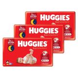 Fralda Descartável Huggies Hiper Supreme Care Tamanho M - 3 Pacotes Com 72 Fraldas - Total De 198 Tiras