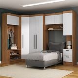 Guarda-roupa Modulado Viena 7 Portas 2 Gavetas5 Peças Espresso Móveis Nogal/branco