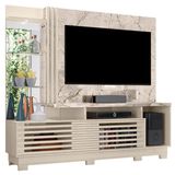 Estante Home Theater Frizz Plus Com Pés Calacata Off White - Madetec