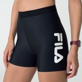 Bermuda Shorts Fila Feminino Train Elastic Iv Preto Logo - Preto - P