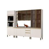 Cozinha Completa Connect 8 Peças (1armário+2balcões+2paneleiros+3complementos) C8p05 Off White - Henn
