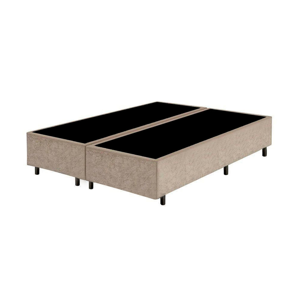 Base Box Casal Bipartido Santo Box Suede 40x138x188