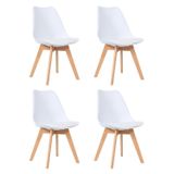 Kit 4 Cadeiras Para Sala De Jantar Saarinen Wood Espresso Móveis Branco