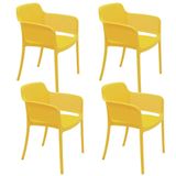 Kit 4 Cadeiras Tramontina Gabriela Em Polipropileno E Fibra De Vidro Amarelo 92151000