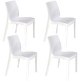 Kit 4 Cadeiras Tramontina Alice Brilho Summa Em Polipropileno Branco 92037010