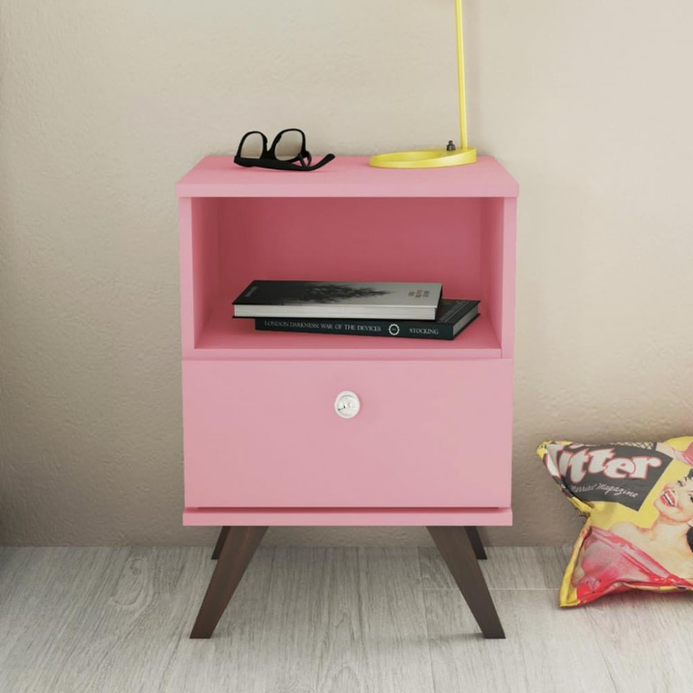 Mesa De Cabeceira 1 Gaveta Retro Movelbento