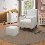 Poltrona  Amamentação Boucle Fixa Puff Sophia Phoenix Baby