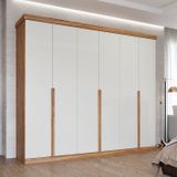 Guarda-roupa Casal 6 Portas Mdf Linhares Espresso Móveis Cinamomo/off White