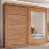 Guarda-roupa Casal 2 Portas De Correr 8 Gavetas Com Espelho 100% Mdf Siena Espresso Móveis Cinamomo