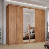 Guarda-roupa Casal 267,60cm 6 Portas Com Espelho 100% Mdf Linhares Espresso Móveis Cinamomo