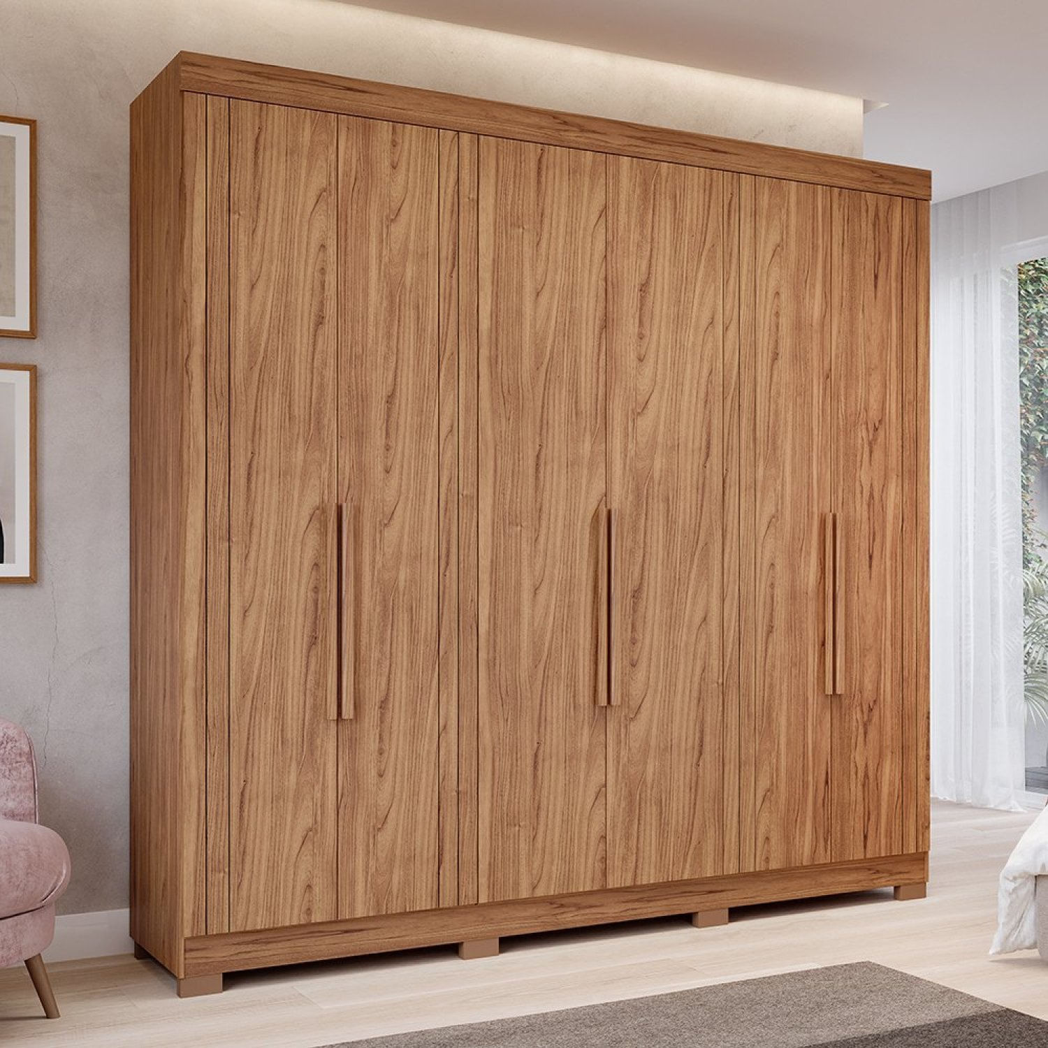 Guarda Roupa Casal 234,60cm 6 Portas E 6 Gavetas 100% Mdf Boston Espresso Móveis Cinamomo