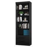 Estante Para Livros 2 Gavetas 3420 Preto Fosco - Qmovi
