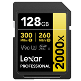 Cartão Sdxc 128gb Lexar Gold 8k 2000x 300mb/s Uhs-ii / V90 / U3 / Classe 10
