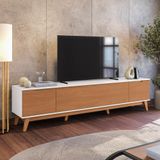 Rack Kappesberg 3 Portas Branco/canela 218cm
