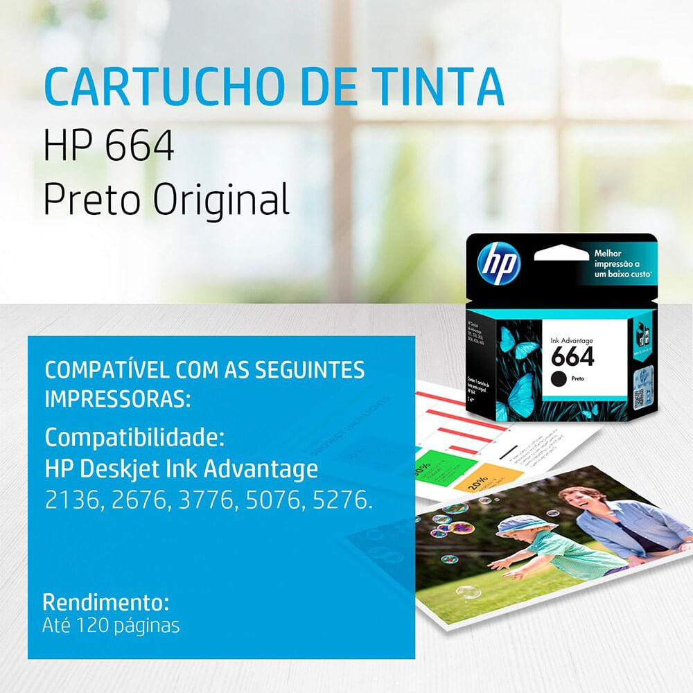 Kit Com 2 Cartuchos Hp 664 Preto - F6v29ab - Original