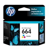 Kit Cartucho Hp 664 Preto  F6V29AB + Cartucho Hp 664 Colorido F6V28AB - ORIGINAL