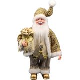 Papai Noel Pequeno Gold De Tecido Decoração Natal 30cm