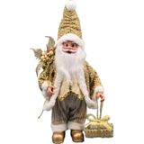 Papai Noel Musical Gold De Tecido Decoração Natal 40cm