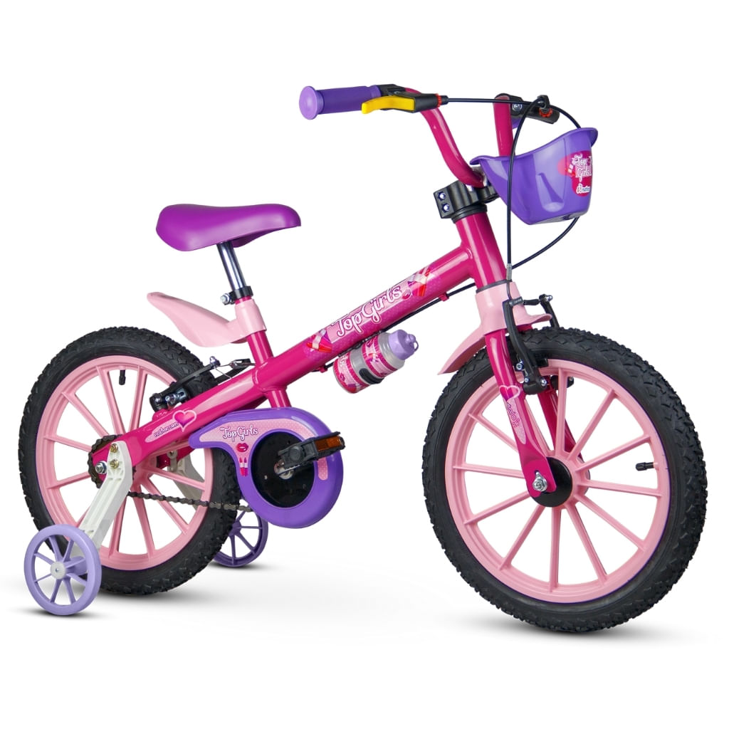 Bicicleta Infantil Aro 16 Com Rodinhas Top Girls - Nathor