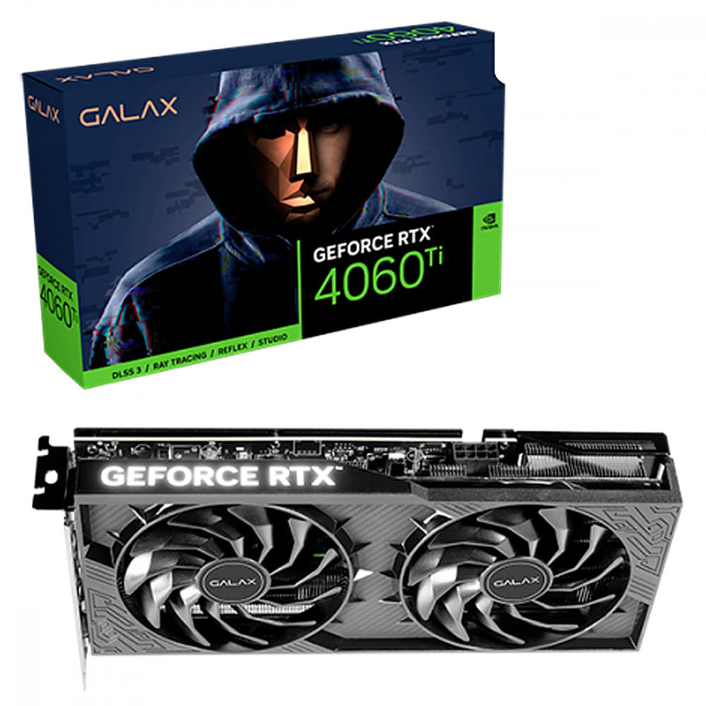 Placa De Vídeo Galax Geforce Rtx 4060 Ti Dual 1-click Oc Teclab 8gb Gddr6x 128 Bits - 46isl8mdaboc