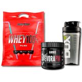 Kit Whey 100% Cookies 1,8kg + Pre Treino Evora Frutas Vermelhas + Coq Dux - Integralmedica