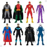 Pack 8 Bonecos Heróis E Vilões Da Dc 15cm Batman 04181 Sunny