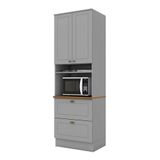 Torre Quente 1 Forno Americana Cinza Com Tampo Nature - Henn