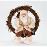 Enfeite Natalina Guirlanda Papai Noel Pendente De Porta 33cm