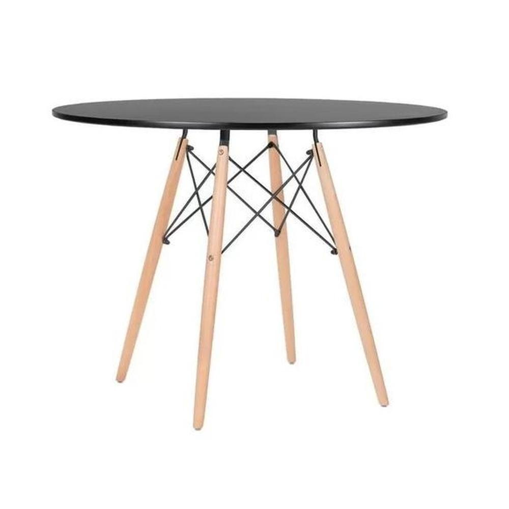 Mesa De Jantar Redonda Eames Eiffel 120cm Preta