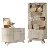 Aparador Para Sala Buffet Monza E Cristaleira Moss Calacata Off White - Madetec