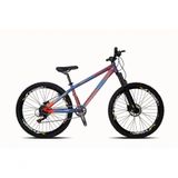 Bicicleta Vikingx X-35 1x8 Single Câmbios Shimano Cubo Cassete Azul Petróleo