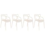 Kit 4 Cadeiras Design Jantar Cozinha Masters Allegra Creme