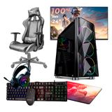 Pc Gamer Completo Ryzen 5 5600gt, 16gb 3200mhz (radeon Vega 7), Ssd 480gb, 500w 80 Plus, Monitor 24&quot; 100hz, Cadeira - Nli87605 U Unica Unica