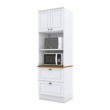 Torre Quente 2 Fornos Americana Branco Hp Com Tampo Nature - Henn