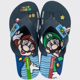 Chinelo De Dedo Infantil Meninos Ipanema Super Mario Bross 27161 - Azul Escuro/verde - 33