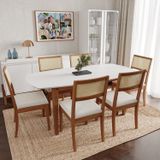 Conjunto Mesa De Jantar Tampo Mdf 1,80m E 6 Cadeiras Tiê Cabecasa Madeiramadeira