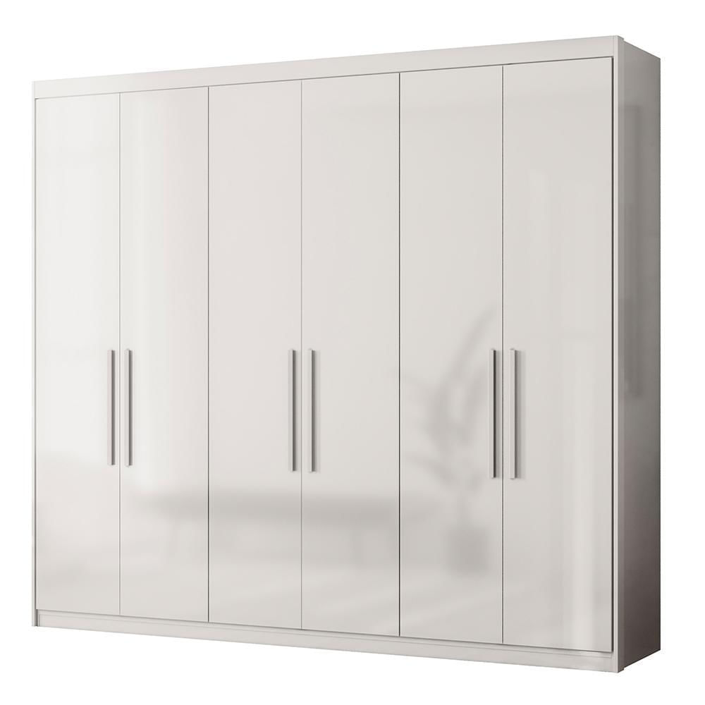 Guarda Roupa Venice 6 Portas, 2 Gavetas E 3 Cabideiros Branco - Demóbile