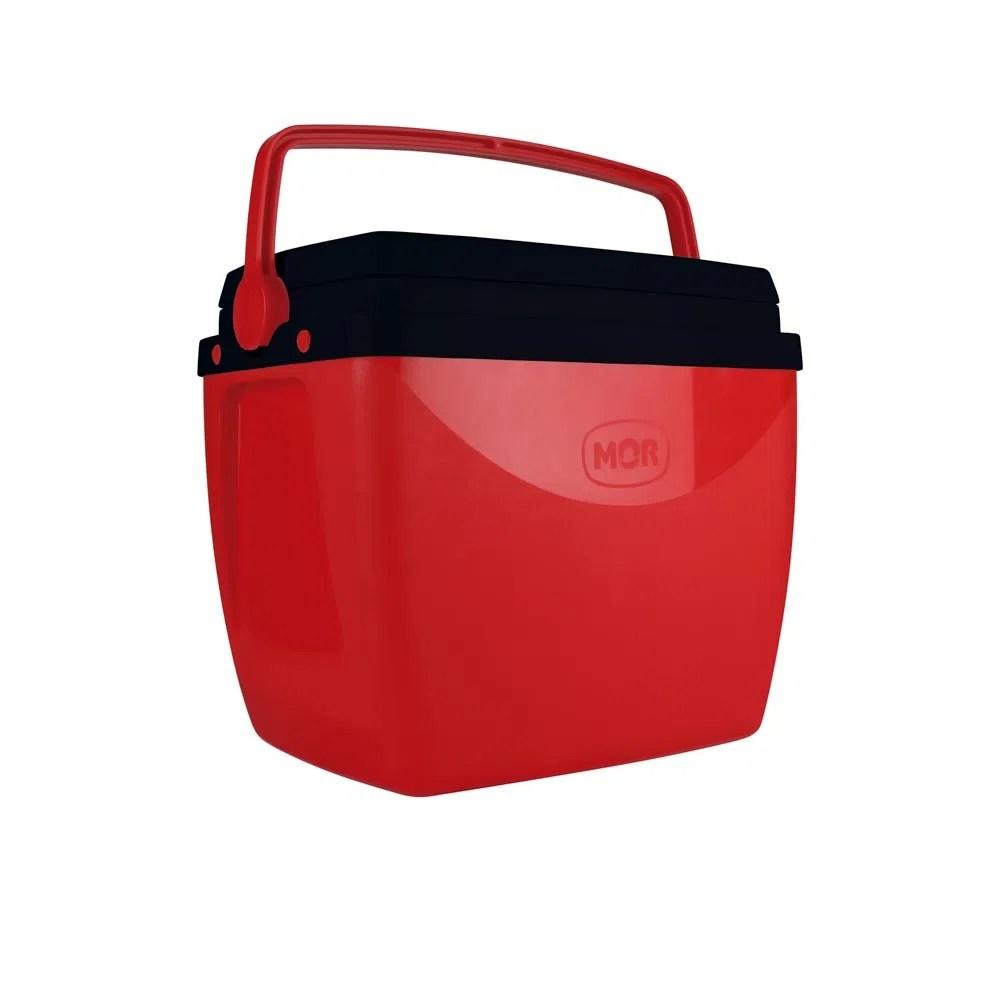 Caixa Térmica 18l Cooler Vermelho Com Preto 25108255 Mor