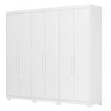 Guarda Roupa Venice 6 Portas, 2 Gavetas E 3 Cabideiros Branco Com Pés - Demóbile