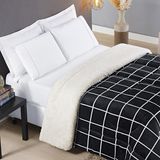 Coberdrom Austin Solteiro Edredom Cobertor Fleece Preto