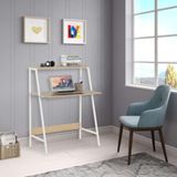 Mesa Para Computador Ladder Desk Cosco Home - Branco E Madeira