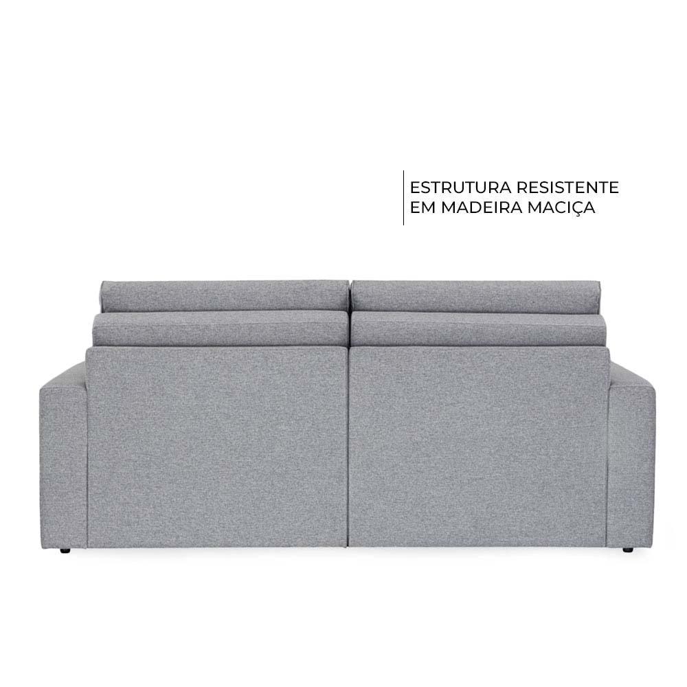 sofá retrátil 3 lugares herval adapt linho cinza
