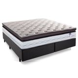 Cama Box Herval Queen Adapt, 73x158x1988 Cm, Molas Ensacadas, Cinza Escuro