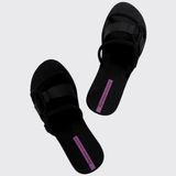 Chinelo Sandália Slide Feminino Ipanema Diversa Gaspea 27232 - Preto/lilas - 35